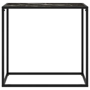 Tavolo Consolle Nero 80x35x75 cm in Vetro Temperato 322810