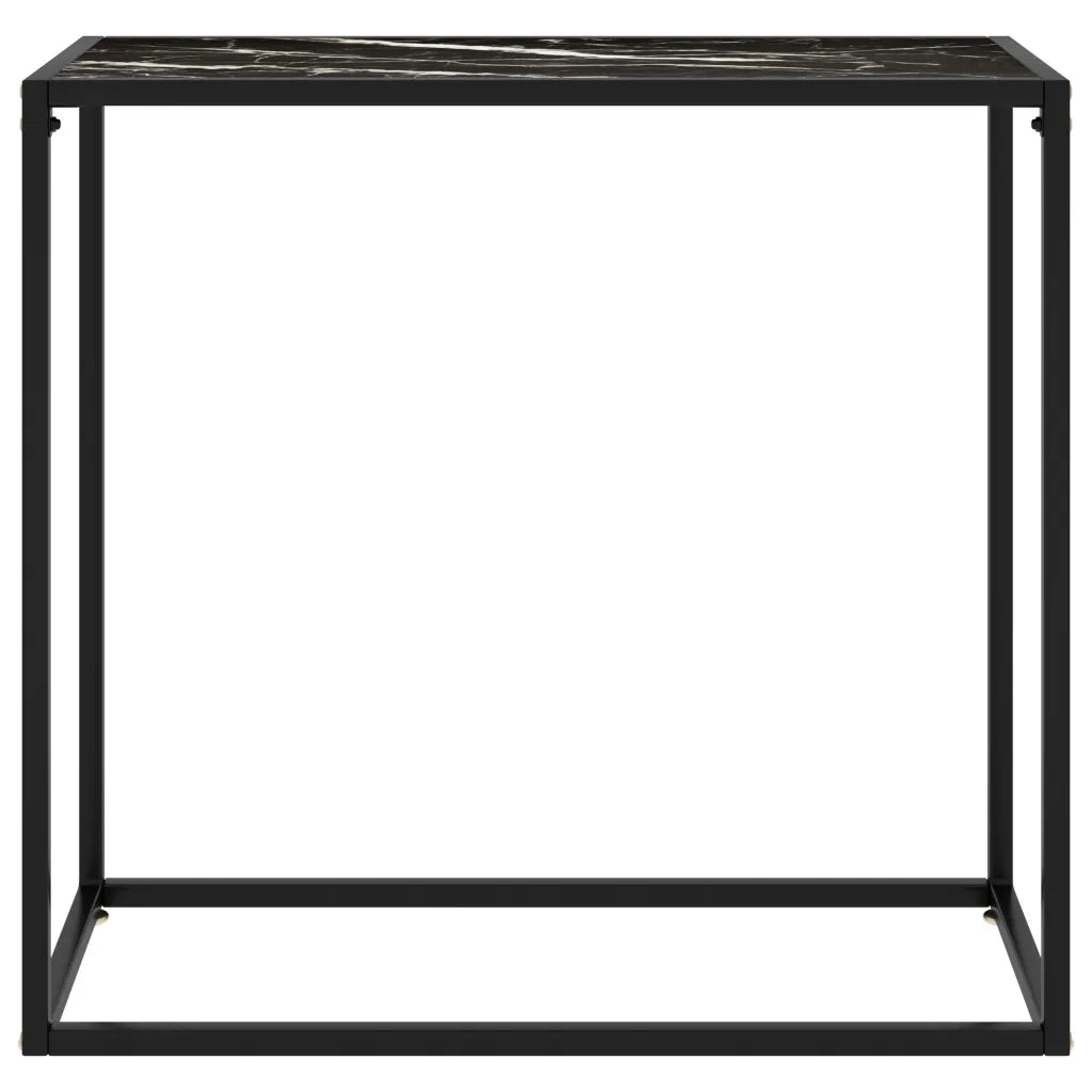 Tavolo Consolle Nero 80x35x75 cm in Vetro Temperato 322810