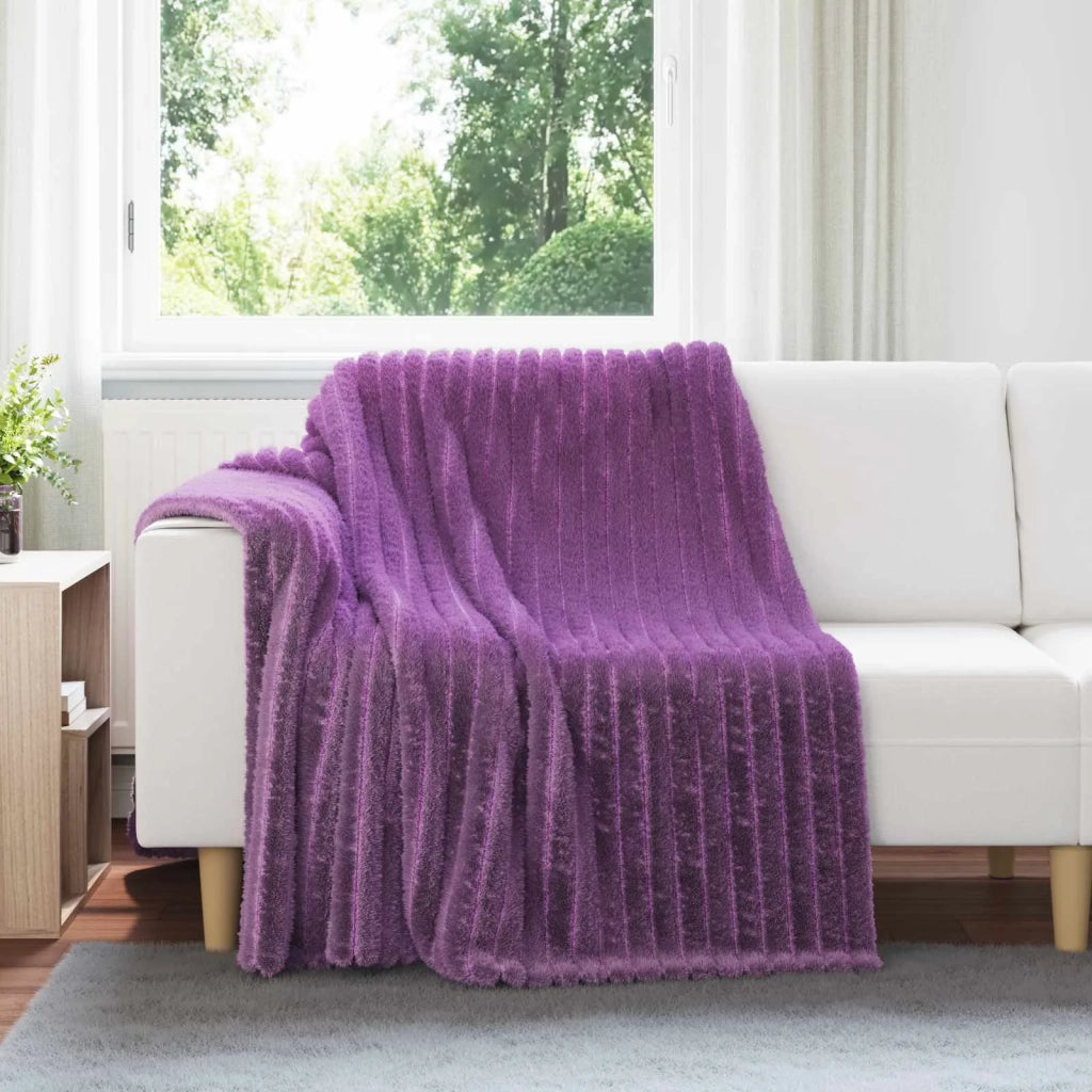 Coperte da Pile 6 pcs Viola 200 x 150 cm Panno