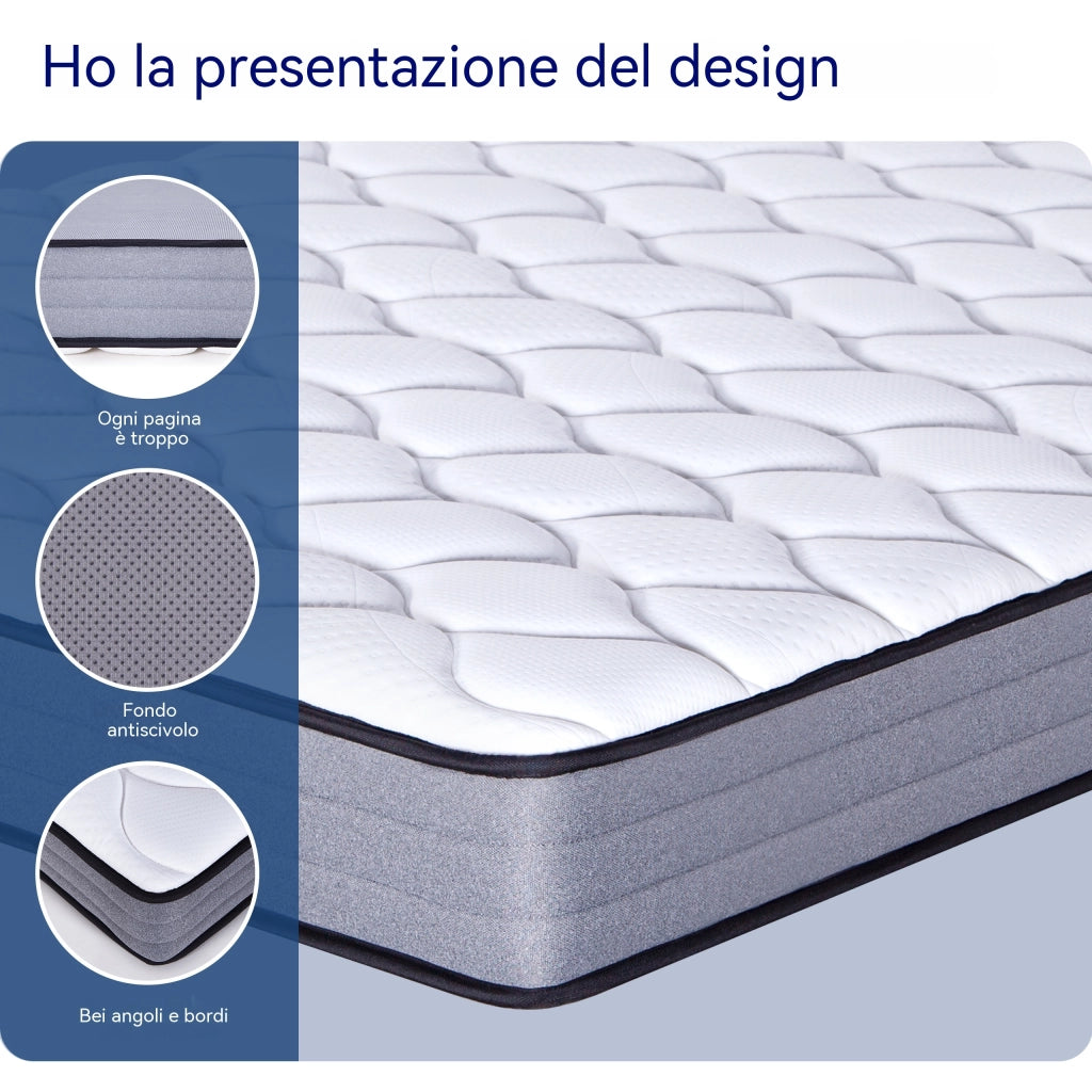 Materasso Matrimoniale 160x200 Molle insacchettate 7 Zone differenziate - Altezza 20 cm