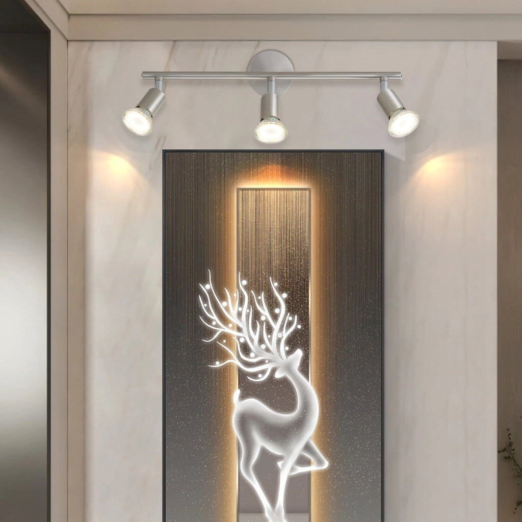ZMH Faretto da soffitto acciaio inox 3 luci GU10 rotativi 330° moderni per corridoi salotto camera senza lampadina