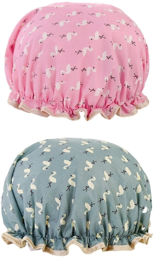 Douchestucchi idroresistenziali - Cappuccio da doccia riciclabile - Doppia finitura con effetto buccia d'arancia - Rosa Blu - Bagno unisex - Accessorio da doccia - 2 pezzi