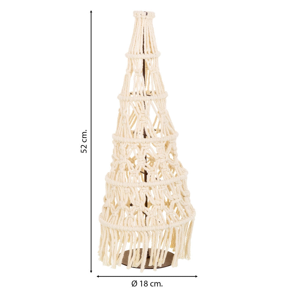 Albero decorativo in cotone intrecciato bianco d18x52h