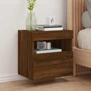 Mobile TV a Parete con Luci LED Rovere Marrone 40x30x40 cm 837181
