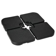 Basamento per Ombrellone set 4 Pezzi Impilabili con Maniglie Integrate, in HDPE, 99.7x99.7x8.3 cm, Nero