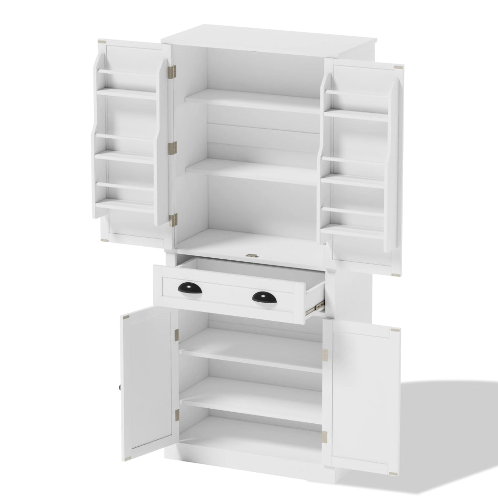 Credenza dispensa alta 80x40x182 cm con 4 ante e cassetto