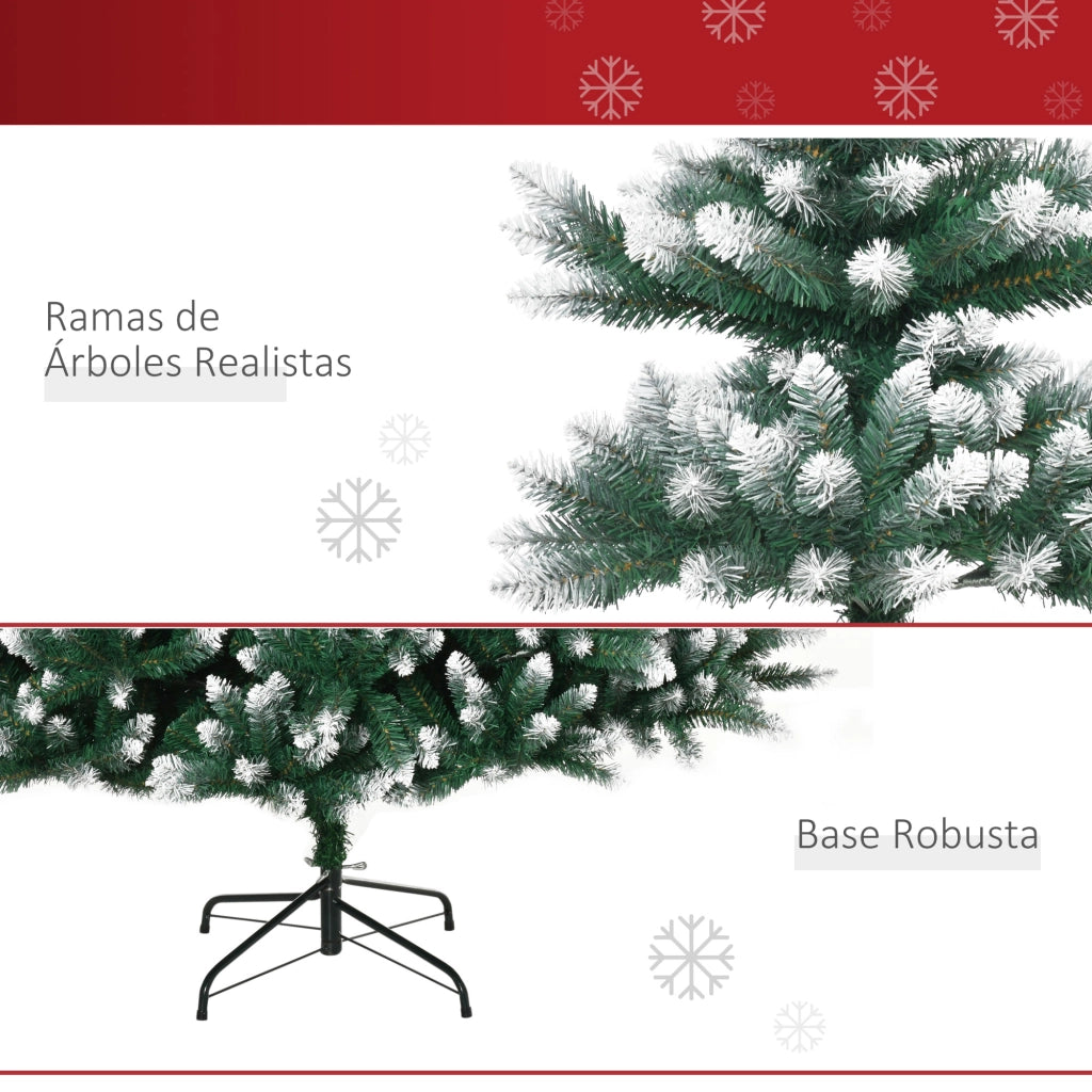 Albero di Natale Artificiale Realistico ¨C Zephmum ¨C Verde con Punte Bianche 210 cm