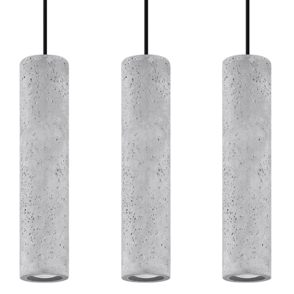Lampadario in cemento DANTEO 3, 3 luci GU10 Pure Lume
