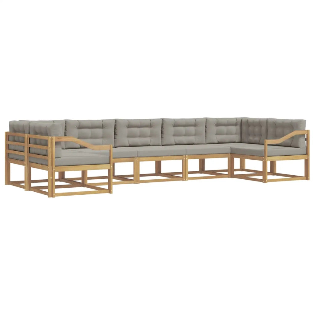 Set di divani da esterno 7 pz Bianco e Grigio Chiaro 3386985