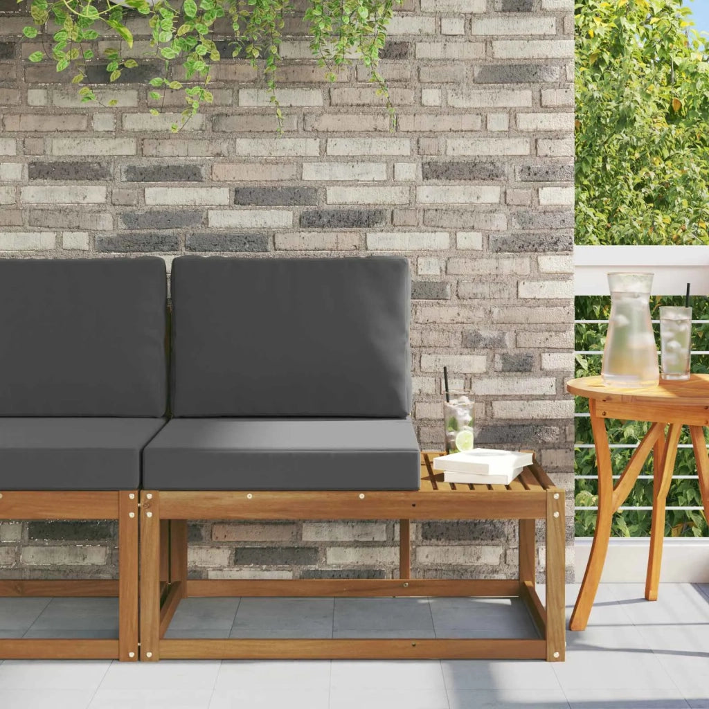 Divano da esterno-Divano da Giardino Naturale e Antracite 91 x 63 x 73 cm