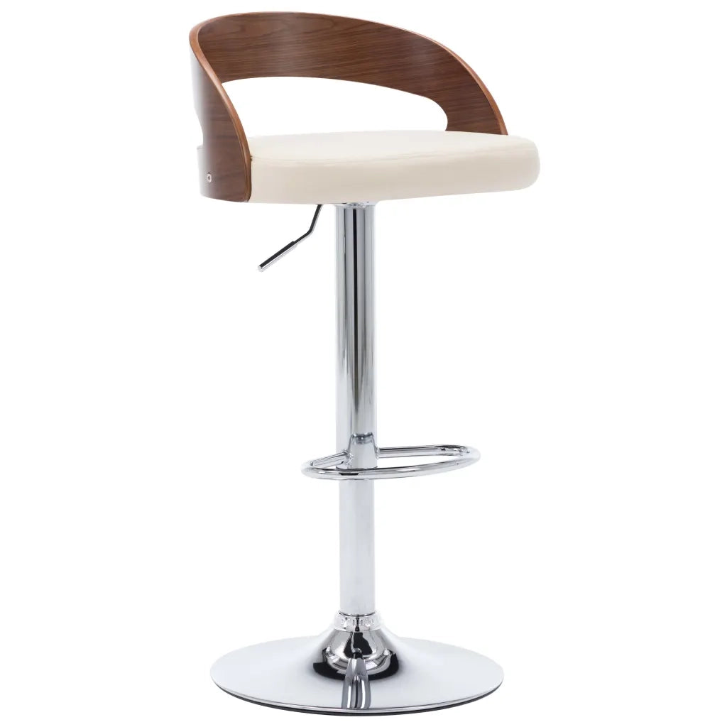 Sgabelli da Bar 2 pz Crema in Similpelle e Legno Curvato 283145