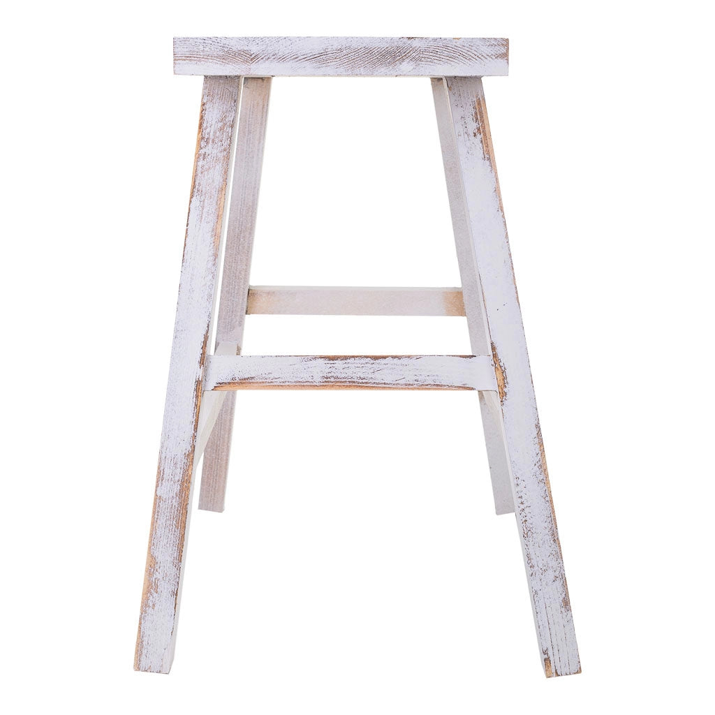 Sgabello in legno bianco 70x25x50h cm