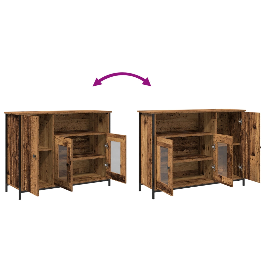 Credenza in Legno Invecchiato 100x35x75 cm Legno Ingegnerizzato