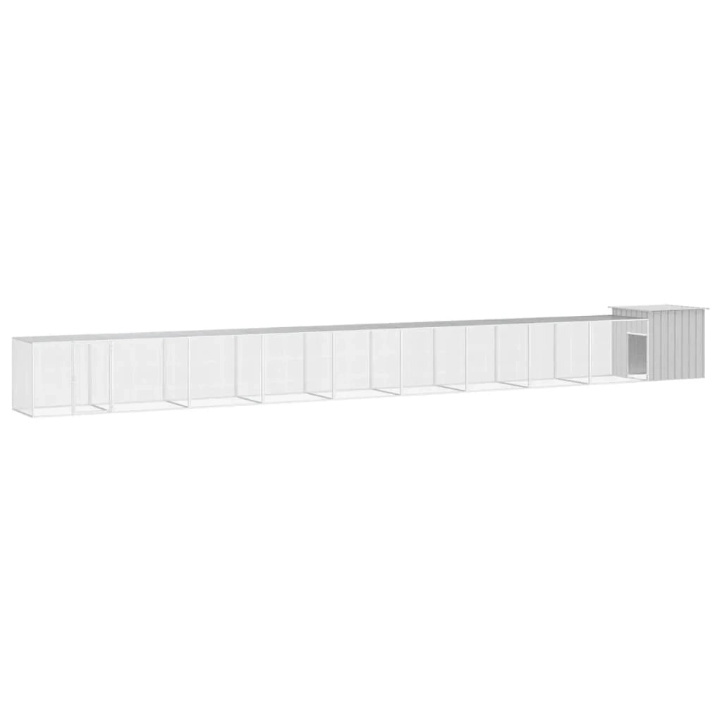 Gabbia per polli 1000 x 91 x 100 cm acciaio zincato grigio 02_0041654