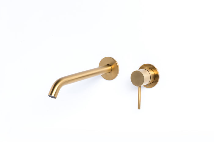 Rubinetto Miscelatore Monocomando a Parete Lavabo Oro Tevere