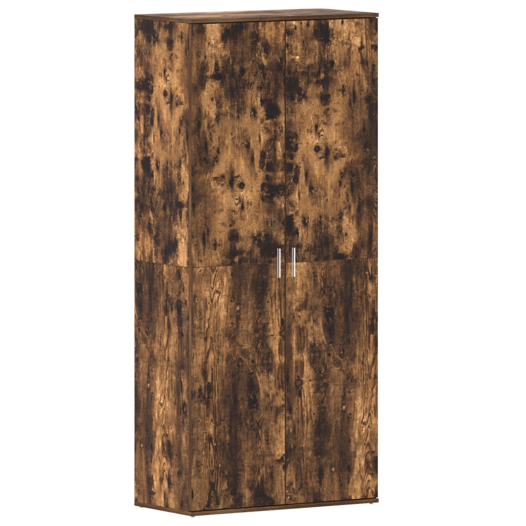 Mobile per Scarpe Rovere Affumicato 80x39x180 cm Legno Ingegnato