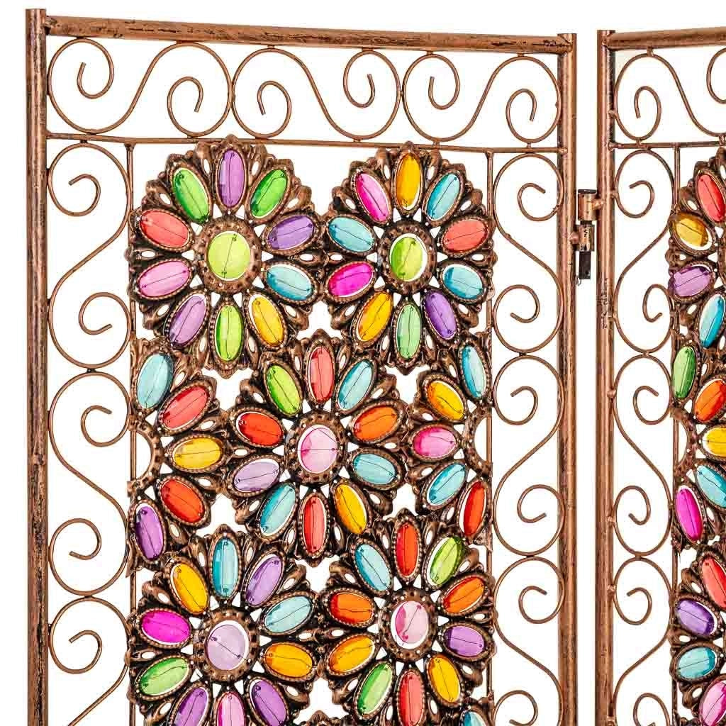 Paravento in metallo e acrilico colorato 120x3x172