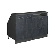 Mobile cucina sottotetto R-Line Calce nera/Antracite 120 cm Set di 2 carcasse armadio profondità 60 cm Vicco