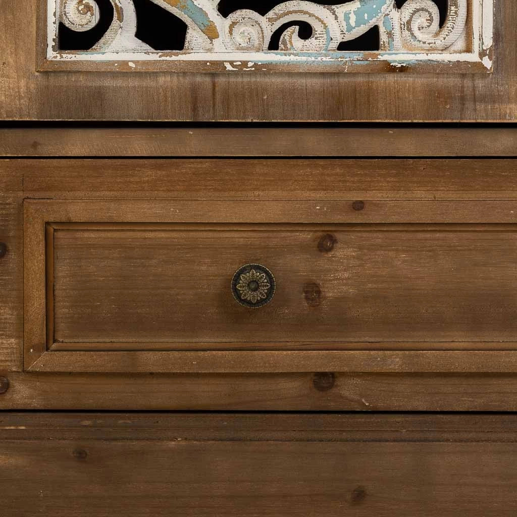 Armadio in legno e metallo marrone 83x38x102h