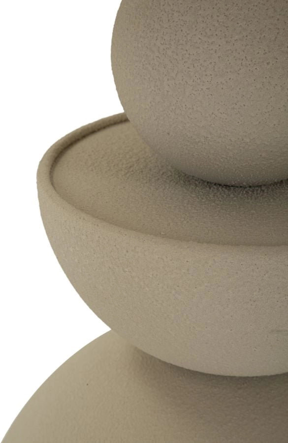 Tavolinetto Dune con Specchio Ø45x49,5 cm in Ferro e Specchio Crema