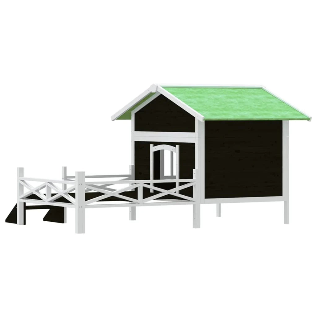 Cuccia gabbia per animali pac 159 x 120 x 88,5 cm legno massello di pino grigio 02_0041718