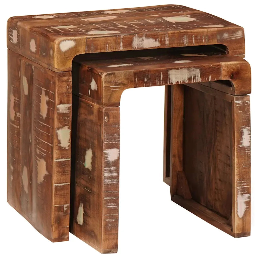 vidaXL Tavoli da Fine Multicolore legno massello di riciclo