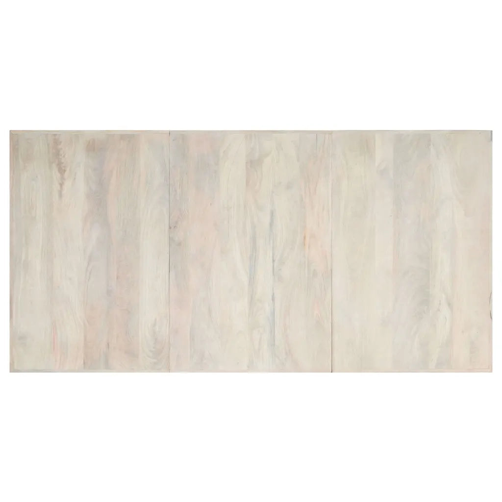 Tavolo da Pranzo Bianco 200x100x75 cm Legno Massello di Mango cod mxl 58839