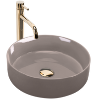 Lavabo Da Appoggio Rea Sami Beige Shiny