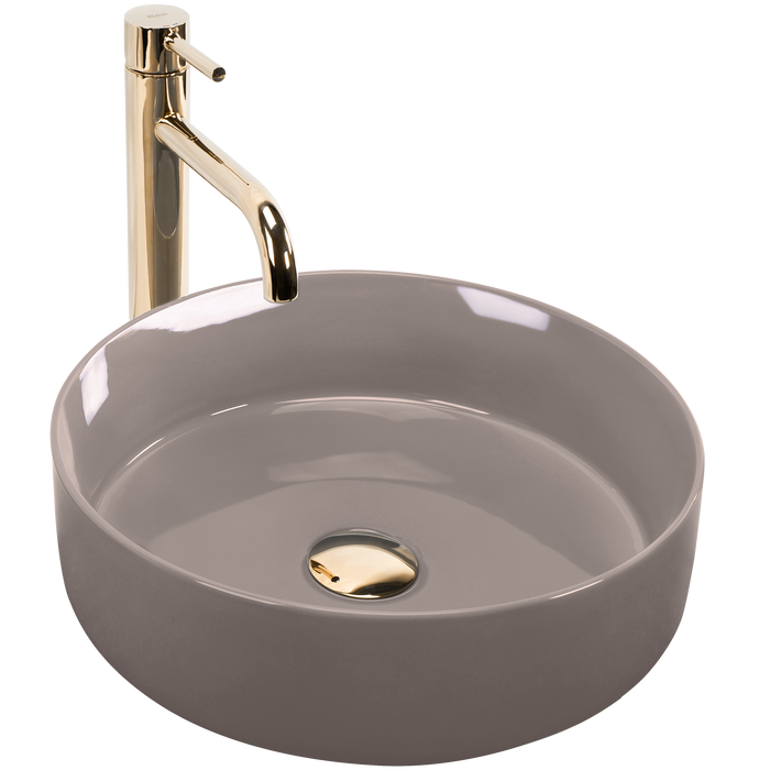 Lavabo Da Appoggio Rea Sami Beige Shiny