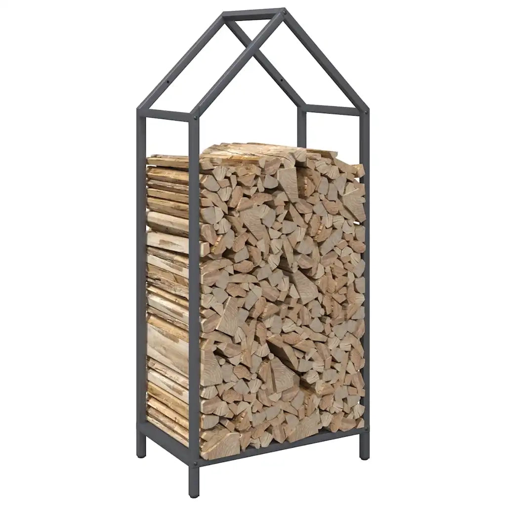 Rastrelliera per Legna da Ardere Antracite 40x25x90 cm 864297