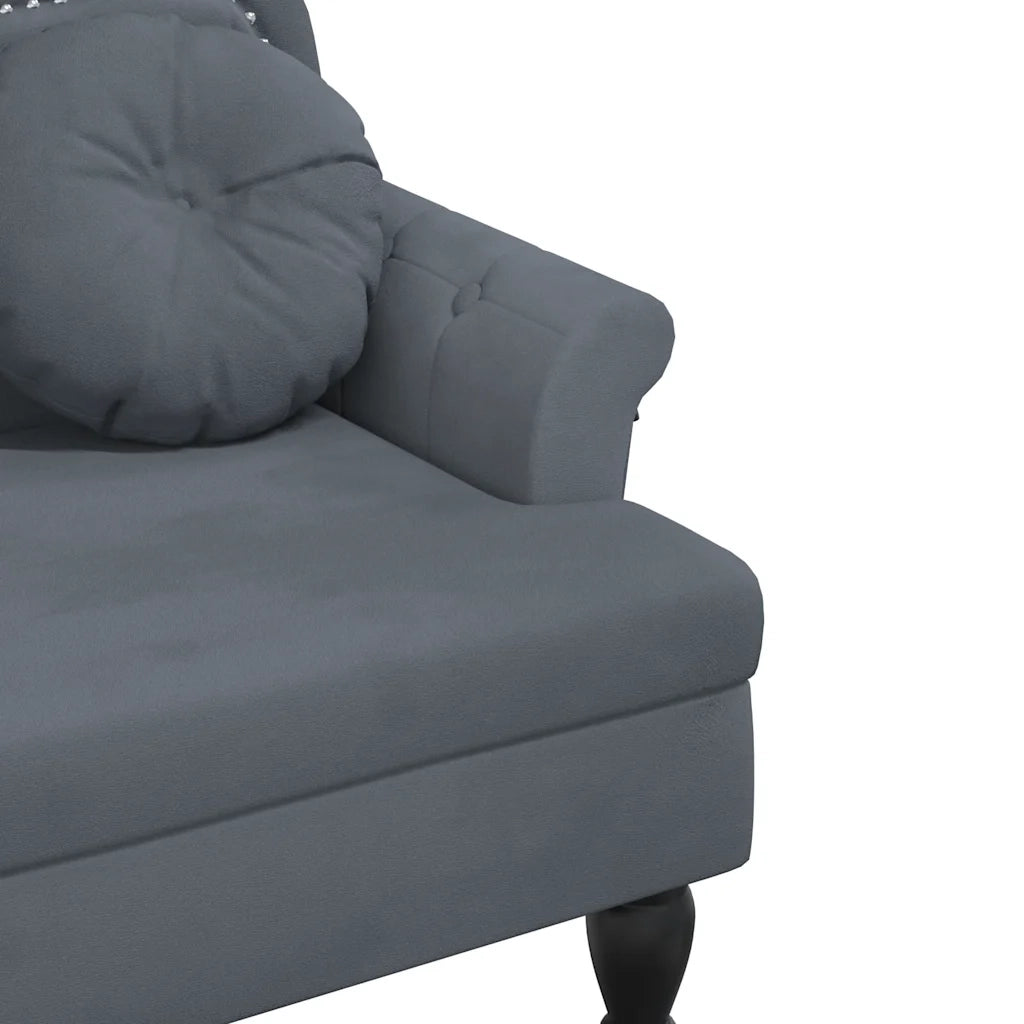 Panca con Cuscini Grigio Scuro 120,5x65x75 cm Velluto CFW2352053
