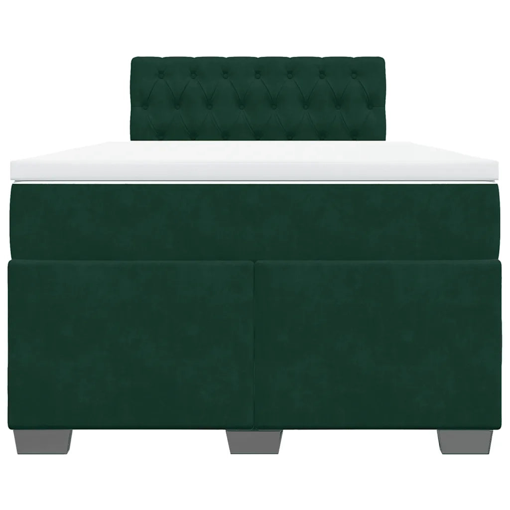 Giroletto a Molle con Materasso Verde Scuro 120x200 cm Velluto 3286291