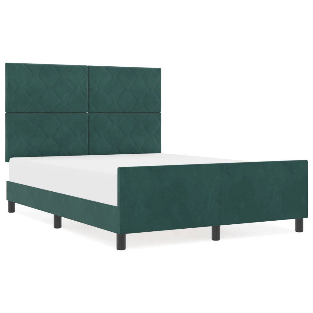 Letto Verde Scuro 140x200 cm Velluto