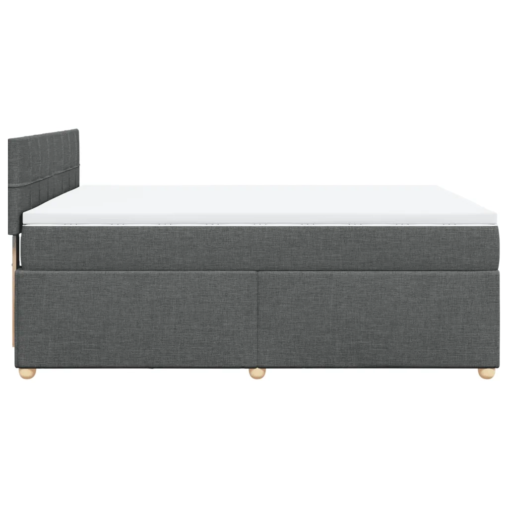 Giroletto a Molle con Materasso Grigio Scuro 160x200 cm Tessuto