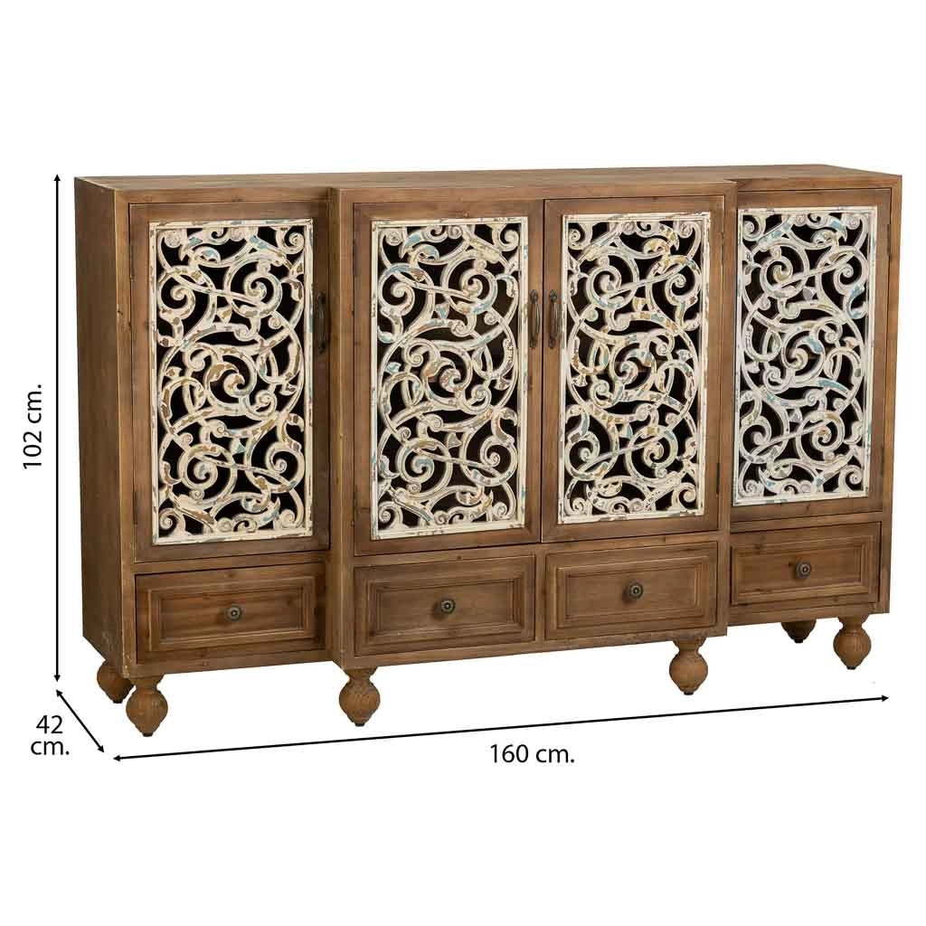 Credenza in legno marrone 160x42x102h