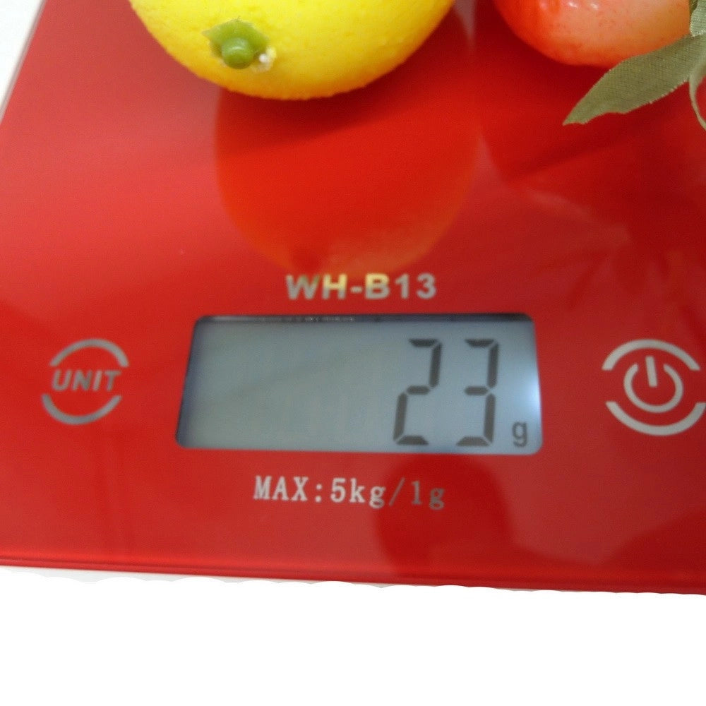 Trade Shop - Bilancia Digitale Lcd Piatto Ripiano In Vetro Da Cucina 5kg Da1gr A 5kg Touch -