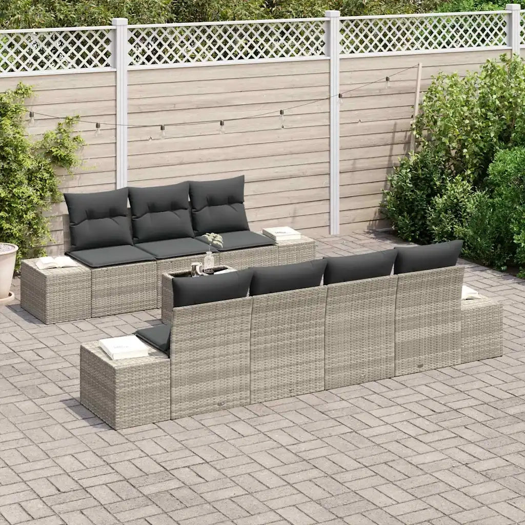 Set Divano da Giardino 8 pcs Grigio chiaro e grigio scuro 3355641
