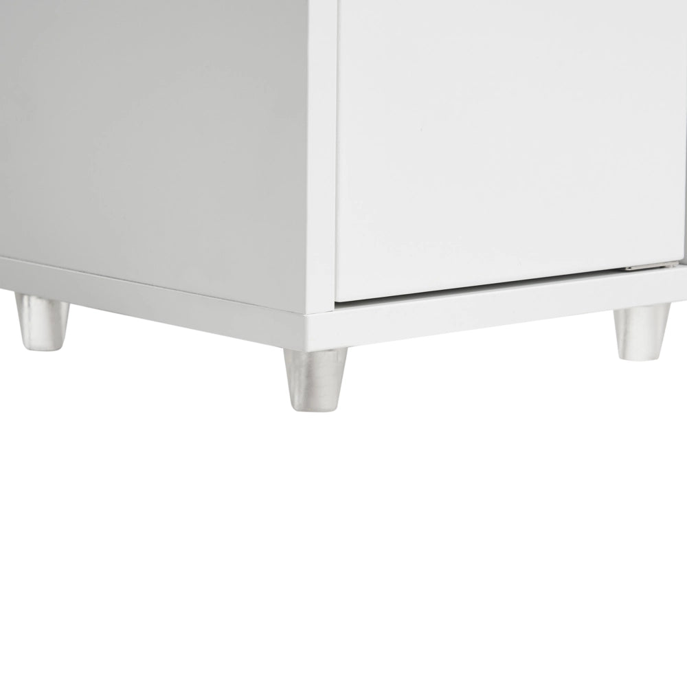 Mobile da bagno a colonna in MDF 180 x 20 cm con 8 ripiani e cassetto, stile moderno