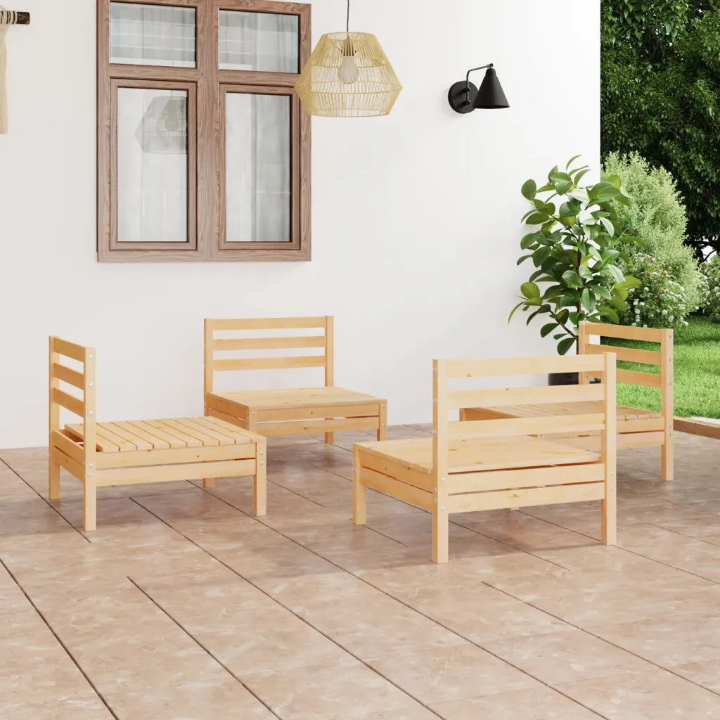 Set Divani da Giardino 4 pz in Legno Massello di Pino cod mxl 44307