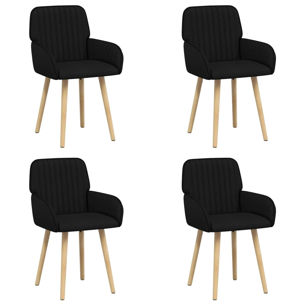 Sedie da pranzo 4 pz Tessuto Nero 56,5 x 50 x 87,5 cm 3428195