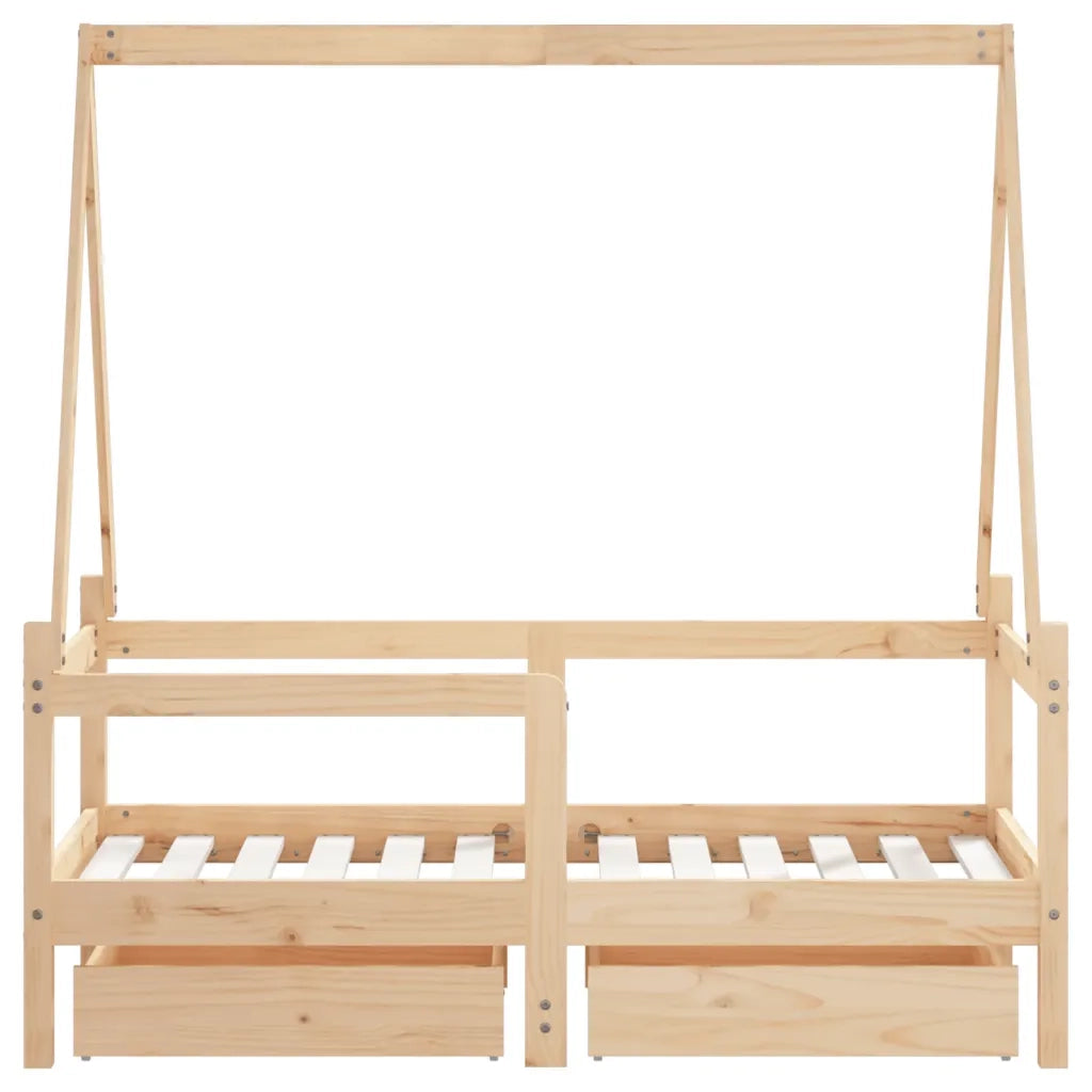 Giroletto Bambini | Letto Infantile | Lettino con Cassetti 70x140 cm Legno Massello di Pino