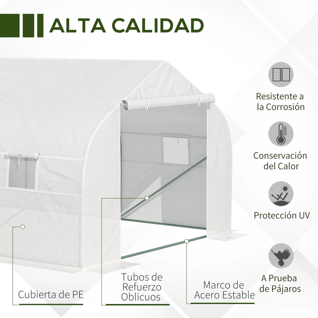 Serra da Giardino 6x3x2m ¨C Xylo ¨C Bianco per Coltivazione Piante Esterno