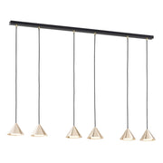 Lampada a sospensione Elit in acciaio nero opaco e oro