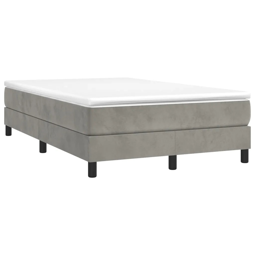 Giroletto a Molle con Materasso Grigio Chiaro 120x200cm Velluto 3144321