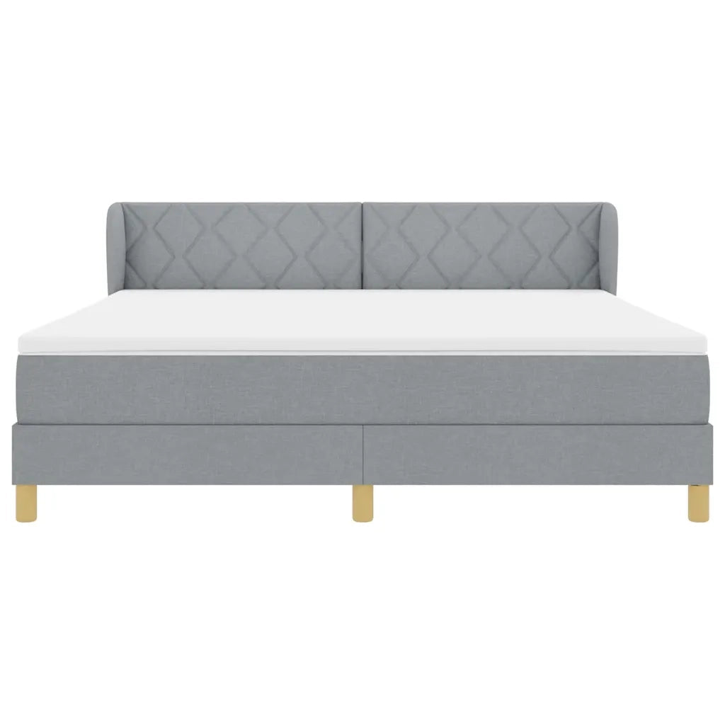 Letto a molle con materasso Grigio chiaro 180 x 200 cm Tessuto 3340290