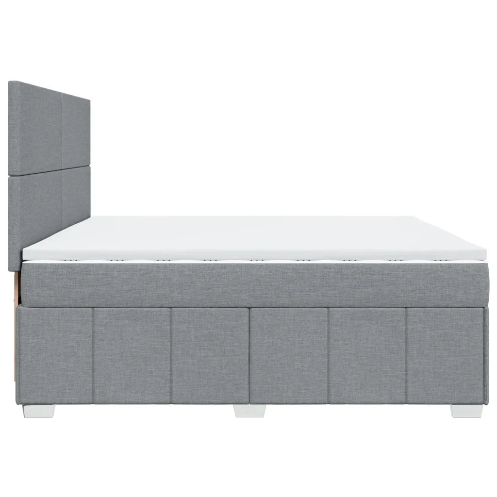 Giroletto a Molle con Materasso Grigio Chiaro 200x200cm Tessuto 3294068