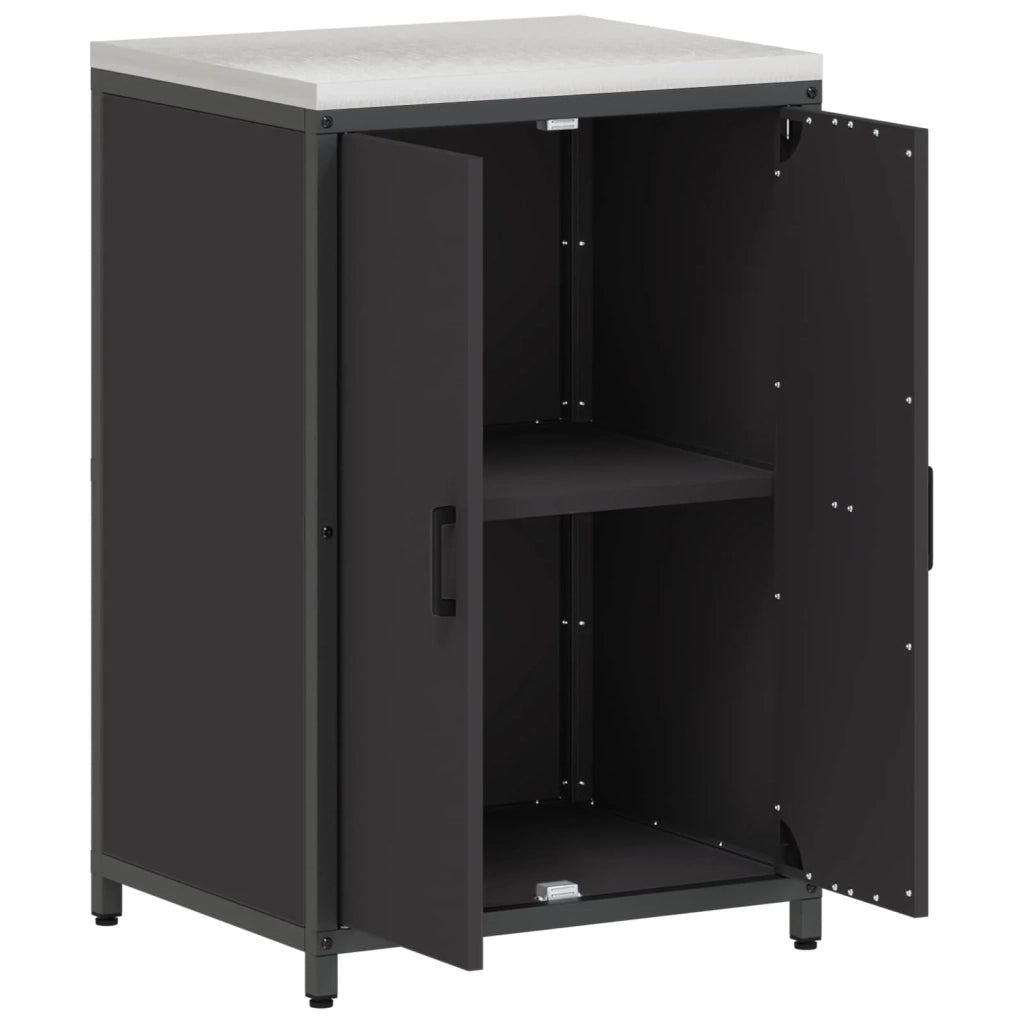 Stoccaggio in cucina con porta Nero 60 x 50 x 92 cm Acciaio 874989