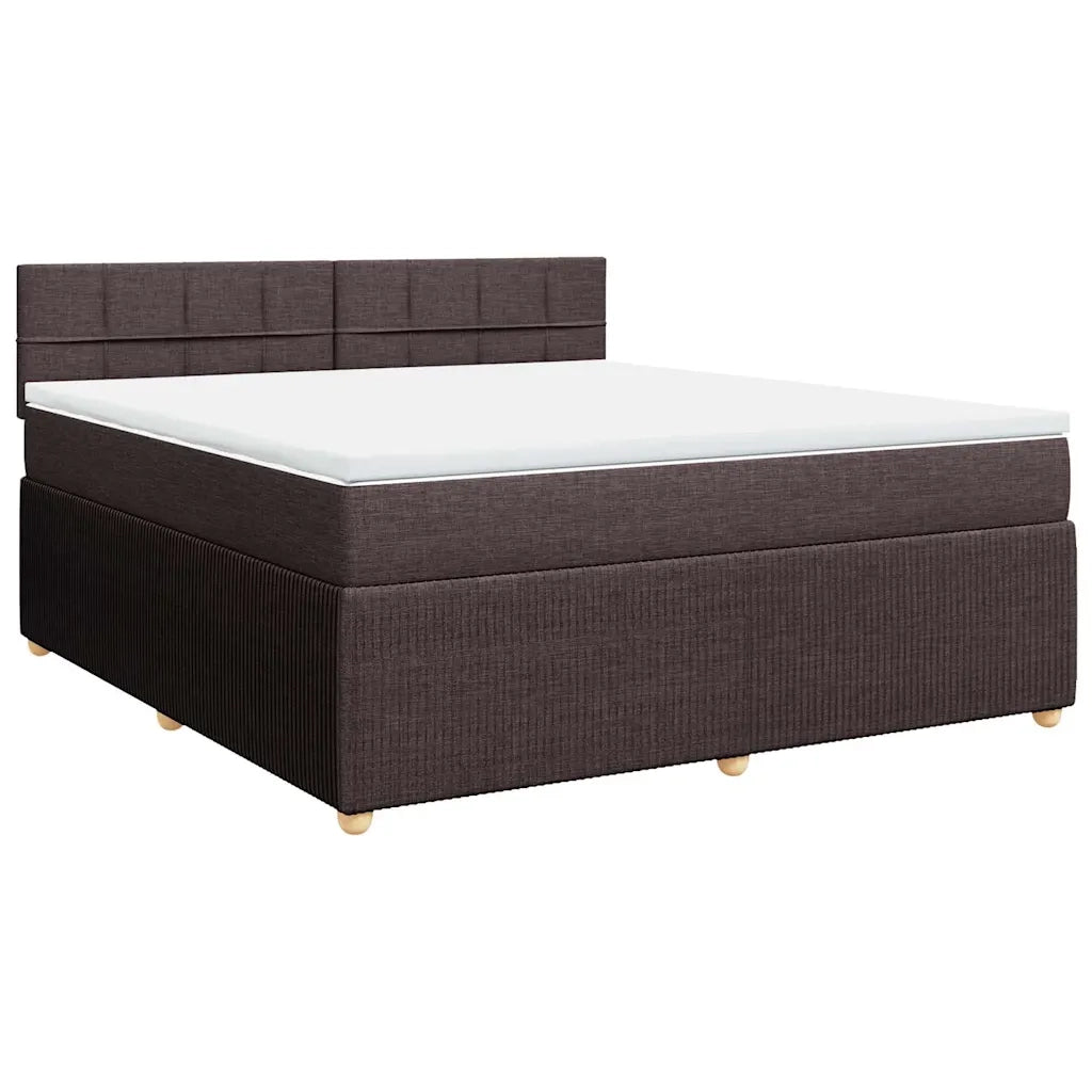 vidaXL Giroletto a Molle con Materasso Marrone Scuro 180x200cm Tessuto