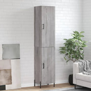 Credenza-Buffet-Armadio da cucina Grigio Sonoma 34,5x34x180 cm in Legno Multistrato 762290