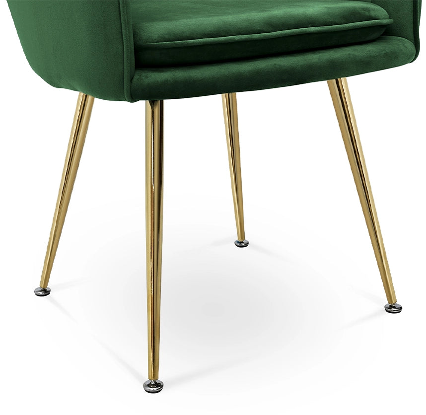 Sedia da pranzo in velluto verde scuro poltroncina vintage - Celine -SDPL30CEPD